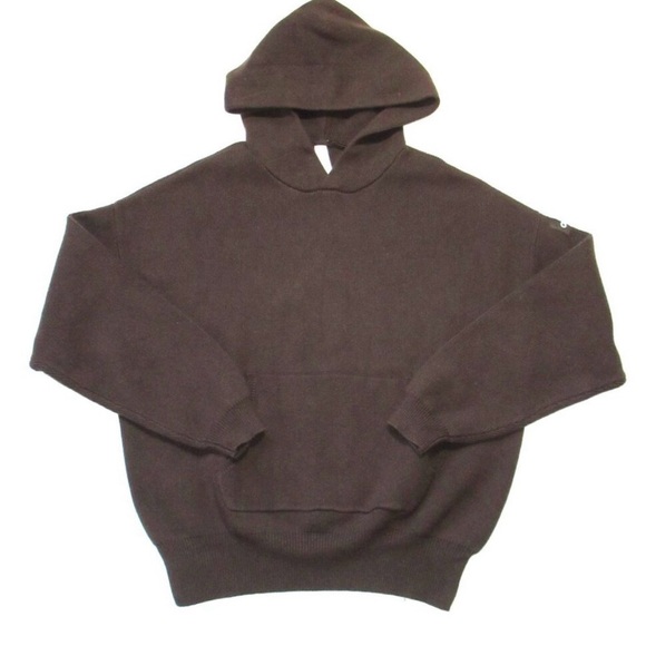 ALO Yoga Ribbed Scholar Hoodie for Women in Brown - Picture 2 of 7